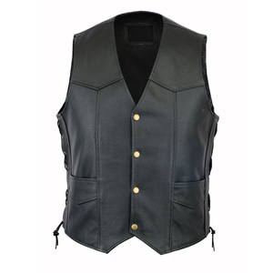 Gilet en cuir pour homme au design unique, très vendu, respirant, confortable, qualité supérieure, faible MOQ, gilet sans manches en cuir pour homme - Product Image 1
