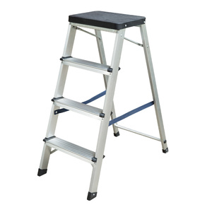 Escabeau pliant en aluminium à 3 marches, usage industriel et domestique, stable et sûr, avec support transversal - Product Image 5