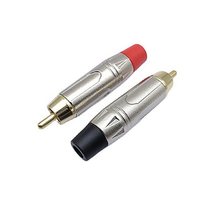 Conector RCA de cable dorado hembra macho de metal con extremo de aleación de Zinc de alta calidad para enchufe RCA de audio/video de coche - Product Image 1