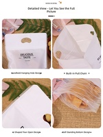 Sachet d'emballage alimentaire transparent rose à motif fleur de cerisier, refermable avec fermeture éclair, en matériau composite, à poignée, pour biscuits et bonbons