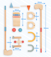 Mini ensemble de golf en bois pour enfants ensemble de golf miniature d'intérieur jouets de sport avec balles et clubs