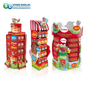 Papel Merchandising Floor Snack Brand Display Stand Cartón Pop Supermercado Snacks Rack Atraer compradores - Product Image 3