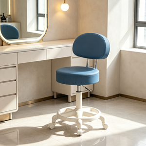 Tabouret pivotant de salon professionnel pour coiffeurs, techniciens en ongles, maquilleurs et barbiers seniors, utilisation à domicile sur coiffeuse - Product Image 6