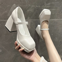 Chaussures élégantes pour femmes de luxe, escarpins à talons hauts, chaussures à talons épais, escarpins Mary Jane