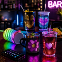 Panneau matriciel LED programmable flexible, écran d'art pixelisé RVB avec contrôle par application, motif DIY pour la décoration de tasses intelligentes