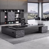 Conception de meubles de table de bureau de direction bureau noir bureau de direction bureau de patron
