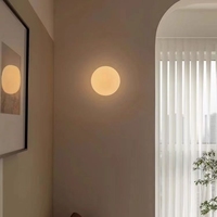 Lampe murale LED sphérique en verre minimaliste pour hôtel, salon, mur d'arrière-plan, salle de bain, chambre à coucher, chevet