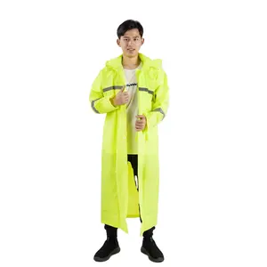 מעילי מעיל רוח טרנדיים חדשים באיכות גבוהה עם ברדס עמיד במים חד-חלקי מעיל גשם ארוך פונצ'ו אופנוע למעיל גשם