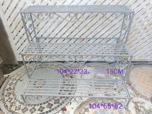 Vente de liquidation à prix réduit de supports à fleurs rétro multi-niveaux en fer forgé épaissi pour cours et jardins - Product Image 6