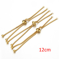 Fermoir circulaire réglable en acier inoxydable plaqué or 18 carats avec perles de verre pour la fabrication de bracelets