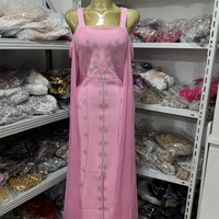 Robe longue moulante sans dos ni manches avec strass pour femme, robe de soirée