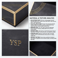 Ensemble d'emballages de luxe sur mesure pour soins de la peau, noir, avec bordure dorée, fermeture magnétique, boîte rigide pliable