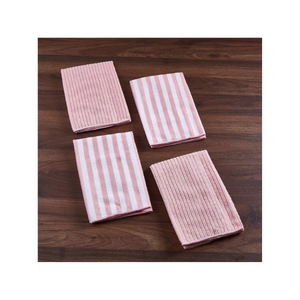 Lightweight Recyclable 100% Cotton Embroidered Pink Kitchen Towels Budget Friendly Machine Washable Ideal for Cleaning and Homes - Product Image 1