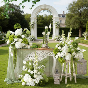 Decoración Floral Realista para el Pasillo de Boda, <span class=keywords><strong>Ramo</strong></span> de <span class=keywords><strong>Flores</strong></span> Artificiales Verdes y Blancas de 70 cm para Eventos de Boda - Product Image 2
