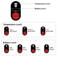 Interrupteur de contrôle de température intelligent à 3 niveaux pour vêtements chauffants, gants chauffants