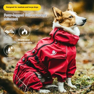 All-Inclusive Universal Waterproof Dog Raincoat Moderno Ano Novo Inverno Clássicos Padrão Sólido Médio Grande XXL Poliéster - Product Image 1
