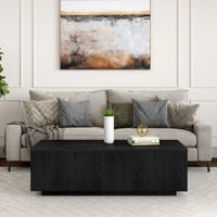 Table basse en noyer minimaliste moderne sur commande - Meuble de salon écologique et durable avec montage facile