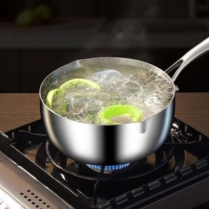 Stainless Steel Sauce Pan With Glass Lid Single Handle <b>Small</b> Milk Pot For Soup Noodle Boiling Kitchen Cooking Pot - Product Image 6