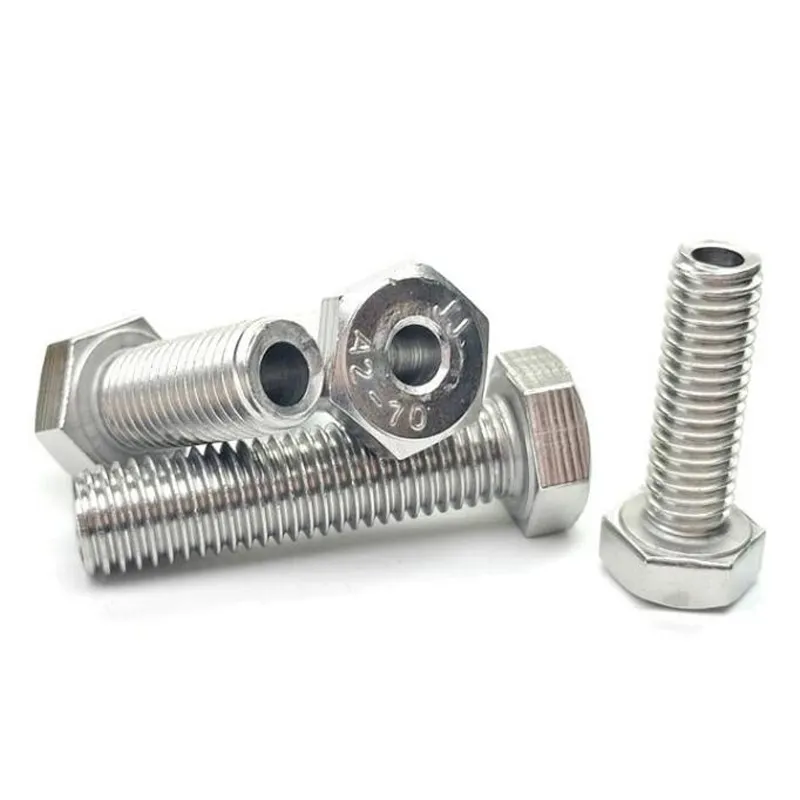 M4 M6 M8 SS SUS 304 316 316L A2 A4 70 80 Stainless Steel Full Half Thread Hollow Hex Bolt With Hole And Nut Washer DIN933
