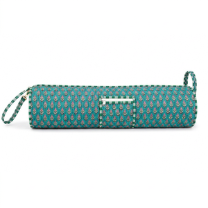 Bolsa de algodón hecha a mano para colchoneta de yoga, estampado floral, con cremallera, ligera, para llevar al hombro, para gimnasio y estudio - Product Image 1