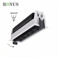 Spot encastré commercial 3W*5 réglable, projecteur LED linéaire carré COB 15W