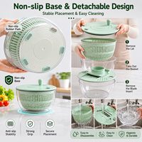 Escurridor de Ensaladas de Gran Capacidad para Cocina, Lavador de Frutas y Verduras, Rebanador Mandolina, Apto para Lavavajillas, Construcción de Plástico PP