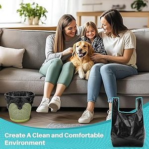 Huamaohengchun35PACK Sacs poubelle de 4 gallons avec poignée, sacs poubelle en plastique noir grande capacité pour le rangement à domicile - Product Image 3