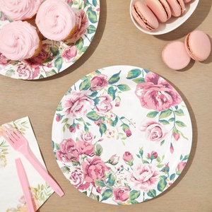 Platos de Papel Desechables DAMAI para Fiestas, Platos de Papel Desechables con Diseño de Flores Personalizado - Product Image 3