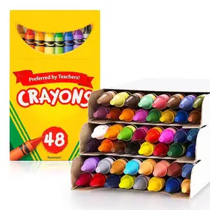 Children Crayons 48 Colors Non Toxic Round Washable Professional Art Supplies Crayon Set