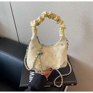 2026 New Arrivals Niche-Style Women's <b>Summer</b> <b>Bag</b> The Viral Chain Crossbody A Casual Rhinestone-Embellished - Product Image 4