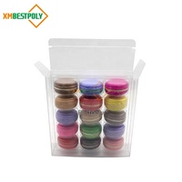 15 boîtes d'emballage transparentes en plastique pour macarons, boîtes de présentation en PET transparent pour desserts et collations avec insert