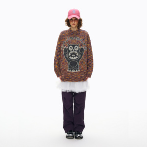 OEM/ODM pull-over tricoté en fil à boucle <span class=keywords><strong>manteau</strong></span> femmes automne Style coréen paresseux épais anti-boulochage doux cireux haut <span class=keywords><strong>court</strong></span> - Product Image 1