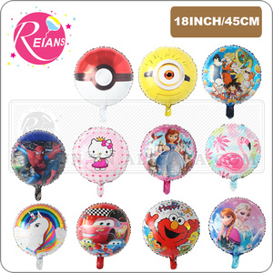 18 pollici rotonda Cartoon unicorn Mickey Minnie mouse drago figura del <span class=keywords><strong>fumetto</strong></span> palloncini <span class=keywords><strong>di</strong></span> compleanno decorazione del partito stagnola palloncino globos