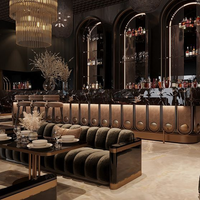 Mobilier de restauration commercial de style gothique moderne - Banquettes personnalisables et chaises assorties pour les bars de hall d'hôtel
