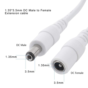 สายไฟต่อ5521 DC เป็น DC 12V 5.5*2.1มม. 20AWG สีขาว - Product Image 3