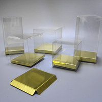Boîte en plastique transparente en PVC avec insert doré pour bougie au chocolat truffé personnalisée à la vente chaude