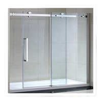 Système de cabine de douche en verre trempé de 6 mm avec cadre coulissant, porte de douche pliante rétractable, porte de douche pivotante incurvée