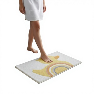 แผ่นรองกันลื่นทำจากยาง |   พรมปูพื้นห้องน้ำลายสัตว์ ผ้าฝ้ายแท้ 100% หนานุ่ม สำหรับใช้ในบ้าน อาบน้ำ ทุกวัน - Product Image 1