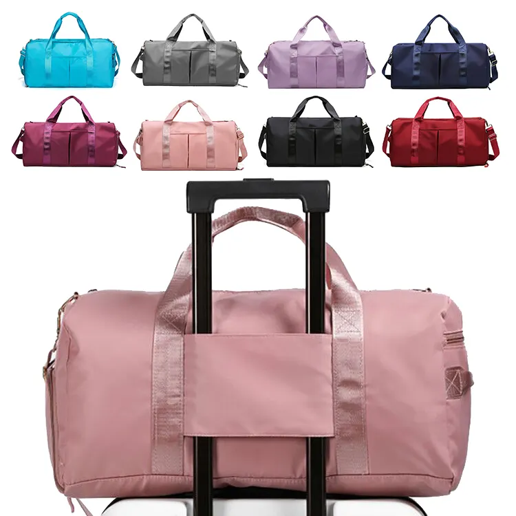 Bolsa deportiva personalizada a la moda para mujer, bolso deportivo impermeable, práctico para fin de semana, con compartimiento para zapatos