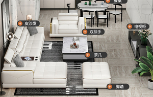 Sofá de madera Silla Oficina grande Cómodo Moderno Minimalista Ajustable Edificio Villa Dormitorio Sala de estar Sofás - Product Image 3