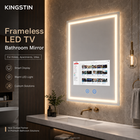 Cermin Kamar Mandi LED Tanpa Bingkai Kingstin dengan 3 Suhu Warna dan Fitur Anti Embun untuk Hotel, Dukungan OEM 8+ Tahun B2B