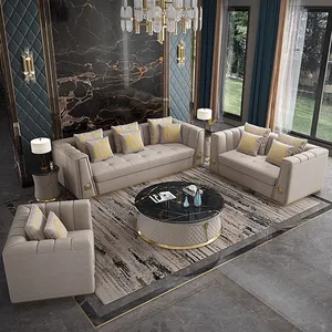 Luxus Sofa Wohnzimmer Möbel Home Kombination Freizeit Sofa Set Italienische moderne Haar Set Möbel