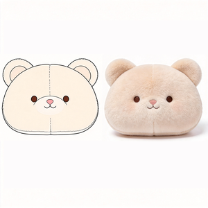 Oreiller en peluche doux de haute qualité en forme d'ours, jouet en peluche animal personnalisé, oreiller en peluche avec design d'ours en peluche sur mesure - Product Image 1