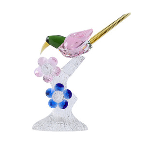 HBL Décoration de maison et de bureau en cristal gravé de style américain, oiseau de luxe, perroquet, artisanat animal, ensemble de cadeaux, accessoires - Product Image 5