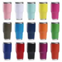 Taza de Viaje de Acero Inoxidable de 20oz/30oz con Logotipo Personalizado, Doble Pared, Aislada al Vacío, con Tapa y Recubrimiento en Polvo