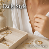 Collar con Colgante de Doble Anillo Personalizado, Cadena de Acero Inoxidable, Joyería de Moda para Regalo
