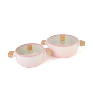 Juego de utensilios de cocina antiadherentes, olla de cocina antiadherente de aluminio con mango de madera, Color a la moda, para el <span class=keywords><strong>hogar</strong></span> - Product Image 2