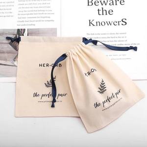 Pochette à cordon en coton biologique recyclable de haute qualité pour l'emballage de bougies et de bijoux avec impression de logo personnalisé - Product Image 4