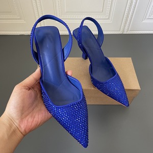 Sandales à talons sexy pour femmes, confortables, classiques, à bout pointu, mules de luxe pour femmes, chaussures décontractées d'été - Product Image 6