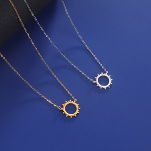 Collar con Colgante de Sol en Acero Inoxidable Chapado en Oro, Estilo Bohemia, Cadena Unisex, Joyería de Moda, Regalo - Product Image 6